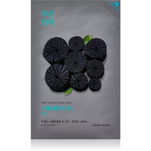 Holika Holika Pure Essence Charcoal sheet maska za či&amp;scaron;ćenje s aktivnim ugljenom 23 ml Slike