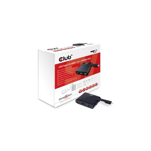 Mini docking station Club 3D USB TYPE C 3.1 GEN 1 TO HDMI 4K60HZ + USB TYPE A 2.0 + USB TYPE C CHARGING 60W DOCKING STATION CSV-1534 Cijene
