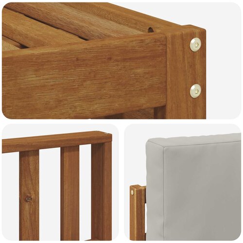  Set vanjskih sofa 4 kom. Prirodna i svijetlo siva Bijela 189,5 x 122,5 x 73 cm Slike