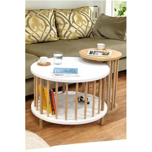 Hanah home Set stočića za kafu, 2 komada, Krem Cene