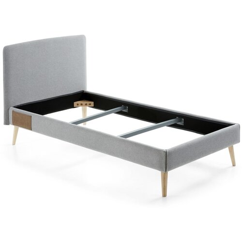 Kave Home Siva oblazinjena postelja Lydia, 90 x 190 cm Slike