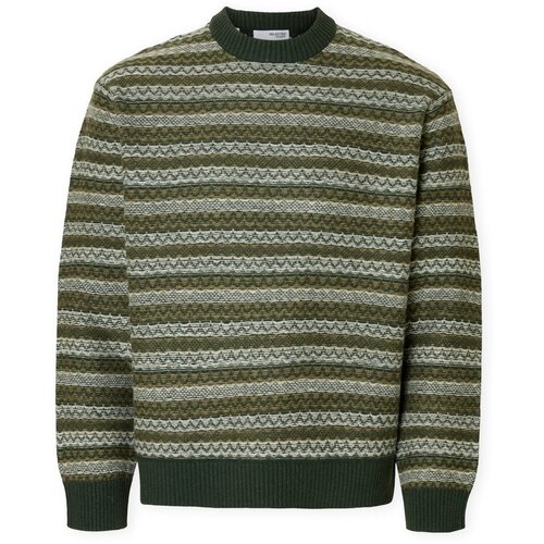Selected Puloverji Revy Knit - Deep Forest/Dried Herb Zelena Slike