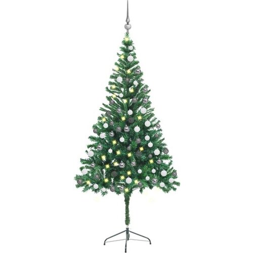  Umetna novoletna jelka z LED lučkami in bučkami 180cm 564 vejic Slike