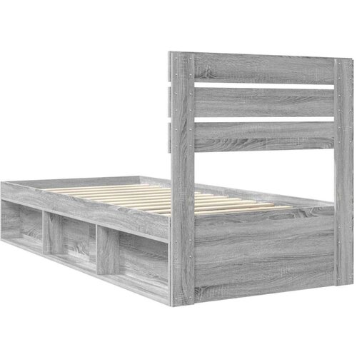  Okvir za krevet s uzglavljem Siva Sonoma 90 x 190 cm Slike