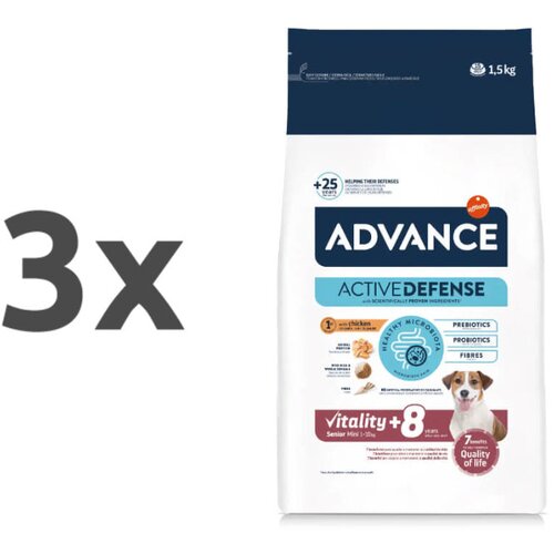 Advance Senior Mini Vitality +8 - pi&amp;scaron;čanec in riž 3 x 1,5 kg Slike