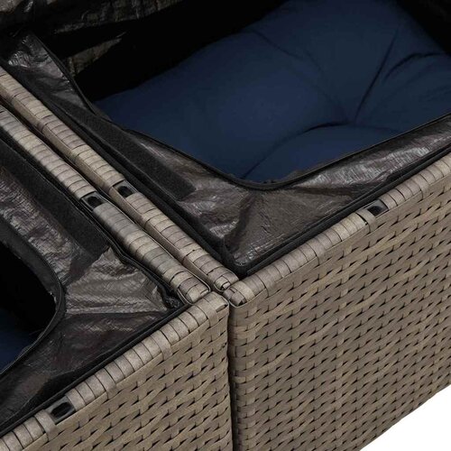  Sjedeća garnitura za vrt 6 pcs Siva i mornarsko plava poliratan Slike