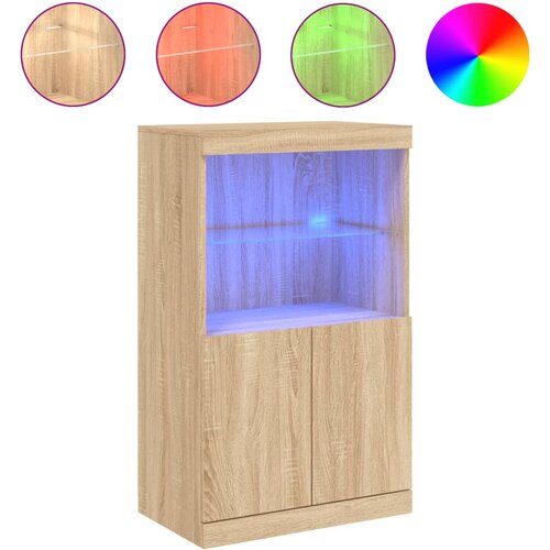 Maison Chic Komoda - Predalnik z LED lučkami sonoma hrast 60,5x37x100 cm, (21721905) Slike