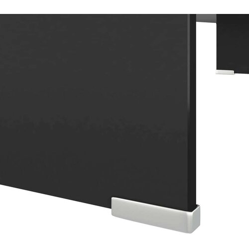 VidaXL Stalak za TV /Monitor Prozirno Staklo Crni 90x30x13 cm Slike