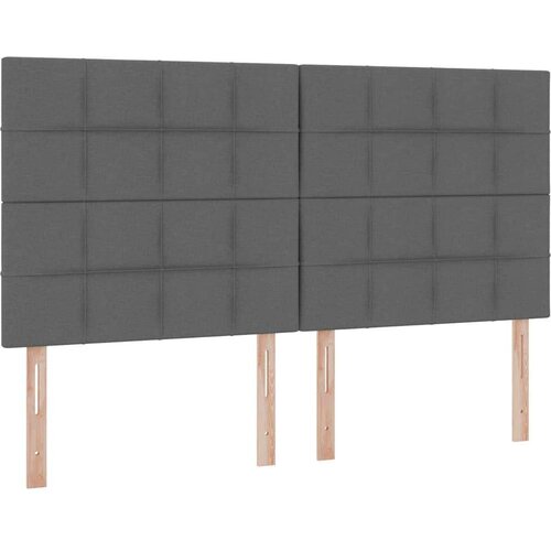  Krevet S LED lampica s pohranom Tamno siva 160 x 200 cm tkanina Slike