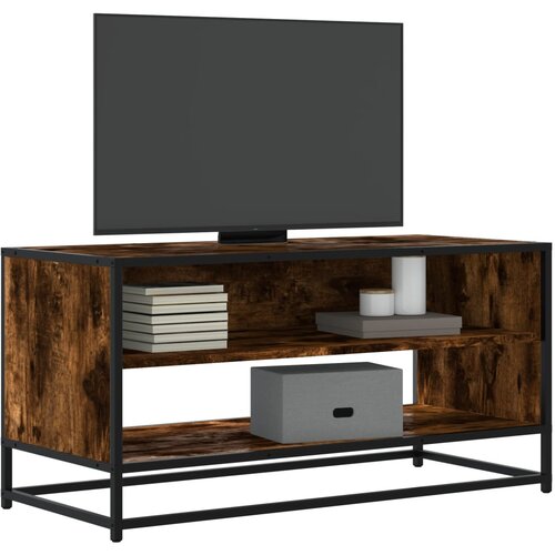 TV ormarić boja hrasta 91x40x46 cm konstruirano drvo i metal Cijene