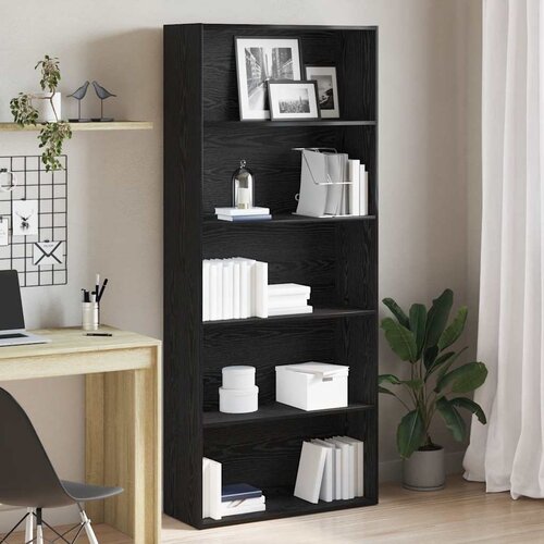 vidaXL Ormar za knjige crni hrast 80x30x189 cm inženjerski drvo - Crni hrast 1 189 cm 80 cm Cijene