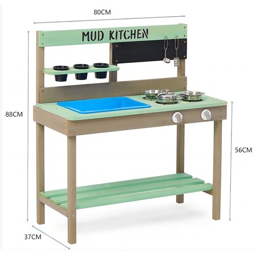 Kinder Home Dječja drvena kuhinja vrtna 80x37x88 cm 2424 Cijene