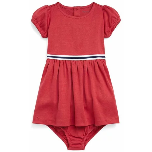 Polo Ralph Lauren Obleka za dojenčka rdeča barva