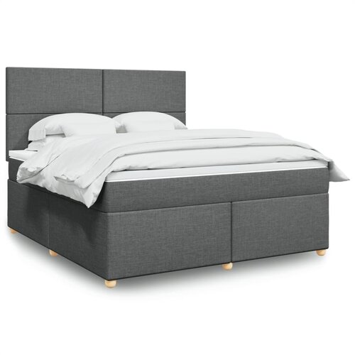 VidaXL Okvir kreveta s oprugama i madrac svjetlosivi 180x200cm tkanina Slike
