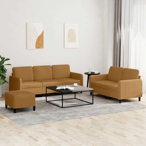  3-dijelni set sofa smeđi bar&amp;scaron;unasti Slike