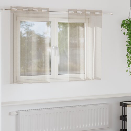 vidaXL Zavese z zavesami 2 pcs Pesek 140 x 140 cm Poliester Cene