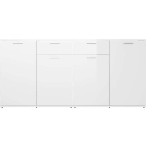 vidaXL Komoda visok sijaj bela 160x36x75 cm iverna plošča Cene