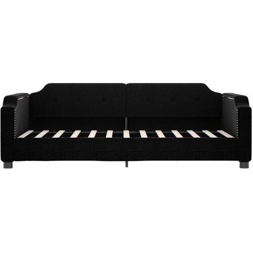 Dnevni krevet na razvlačenje s ladicama crni 100x200 cm tkanina Slike