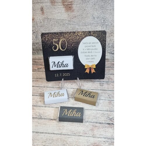  Sladka darilca za Abrahama – črna ploščica s čokoladico KABR 100-16d Cene