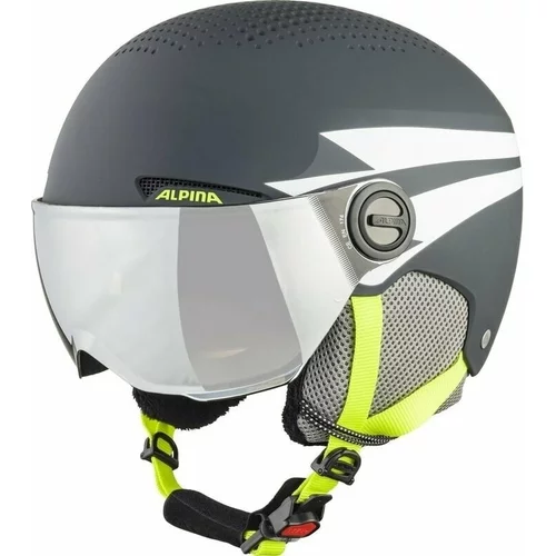 Alpina Zupo Visor Q-Lite Junior Ski helmet Charcoal/Neon Matt M Skijaška kaciga