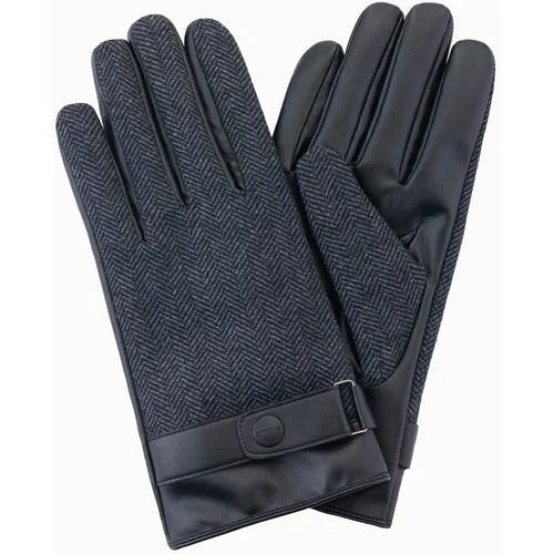 Ombre Elegant men's mixed material gloves - graphite melange