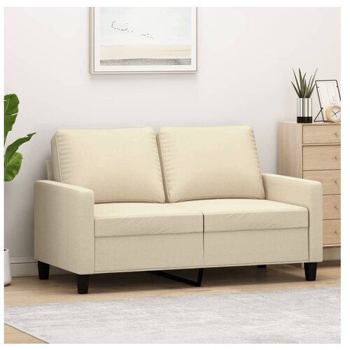 vidaXL Kavč dvosed krem 120 cm blago Cene