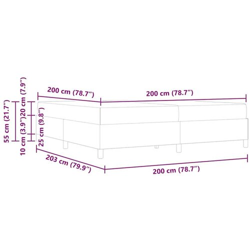  Krevet s opruga kutije Svijetlo siva Crna 200 x 200 cm Slike