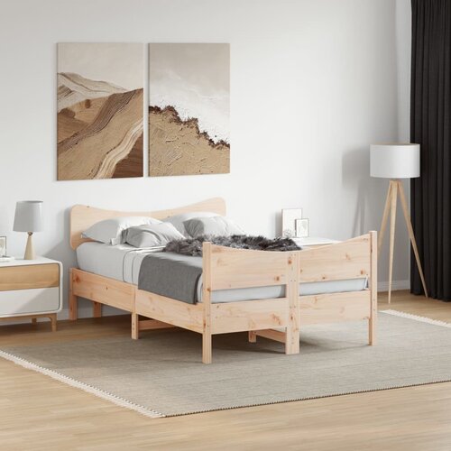  The Living Store Posteljni okvir brez vzmetnice 120x190 cm trdna borovina - Posteljni Okvir, (21497724) Slike