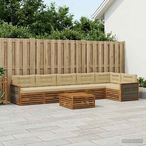  Set vanjskih sofa 7 kom. Prirodna i bež Cijene