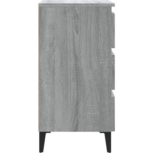 Noćni ormarić s metalnim nogama boja sivog hrasta 40x35x69 cm Slike