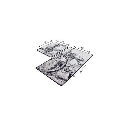  hand draw multicolor bathmat set (2 pieces) Slike