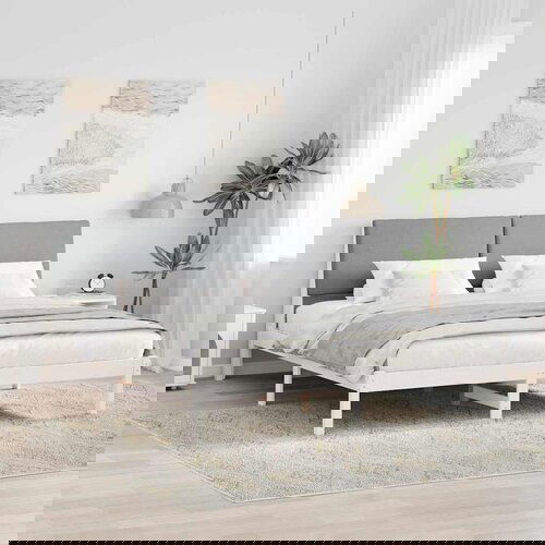 vidaXL Okvir kreveta s uzglavljem Bijela i svijetlosiva 180 x 200 cm Cene