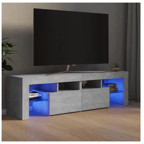  TV omarica z LED lučkami betonsko siva 140x35x40 cm