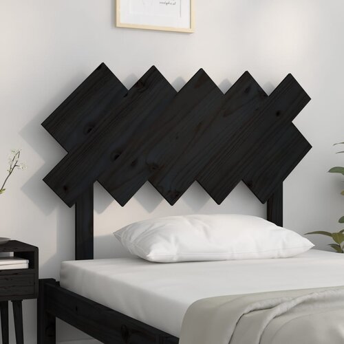  Uzglavlje za krevet crno 104 x 3 x 80,5 cm od masivne borovine Slike