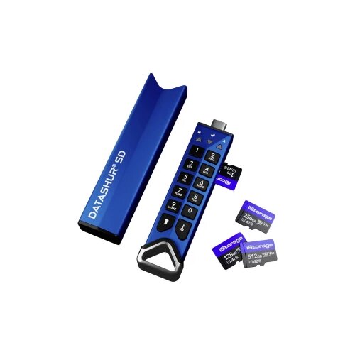 IStorage IS-FL-DSD-256-SP vanjski čitač memorijskih kartica plava boja IS-FL-DSD-256-SP USB-C&amp;reg; 3.2 Slike
