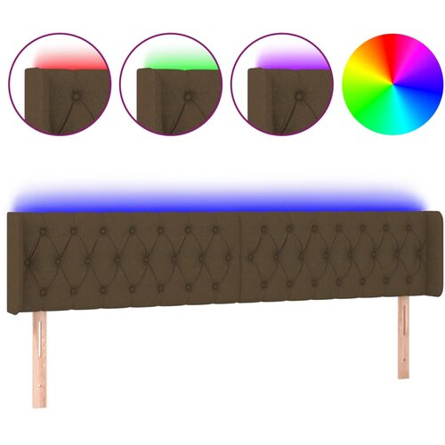 Maison Chic LED Posteljno vzglavje - Vzglavna omarica - Nočna omarica temno rjavo 183x16x78/88 cm blago, (21709616) Cene