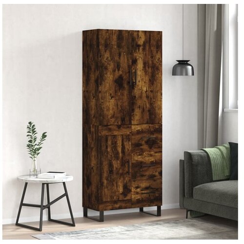 vidaXL Visoka komoda dimljeni hrast 69 5x34x180 cm konstruiranog drva Cijene