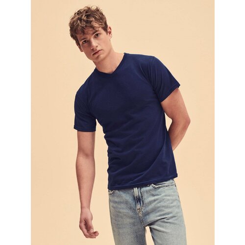 Fruit Of The Loom Granatowa koszulka męska Valueweight V-Neck Slike