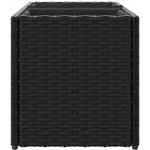  Vrtne sadilice s 2 posude 2 kom crne 72x30x32 cm poliratan Slike