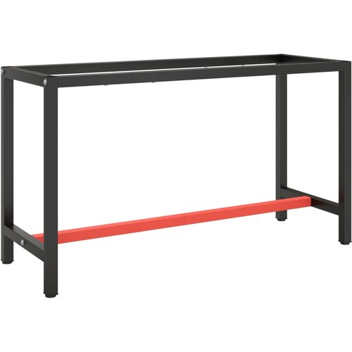 VidaXL Okvir za delovno mizo mat črn in mat rdeč 140x50x79 cm kovinski Slike