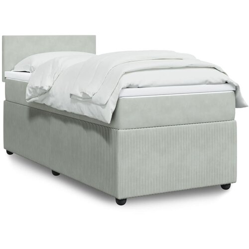 vidaXL Box spring krevet s madracem svjetlosivi 80 x 200 cm baršunasti Cene