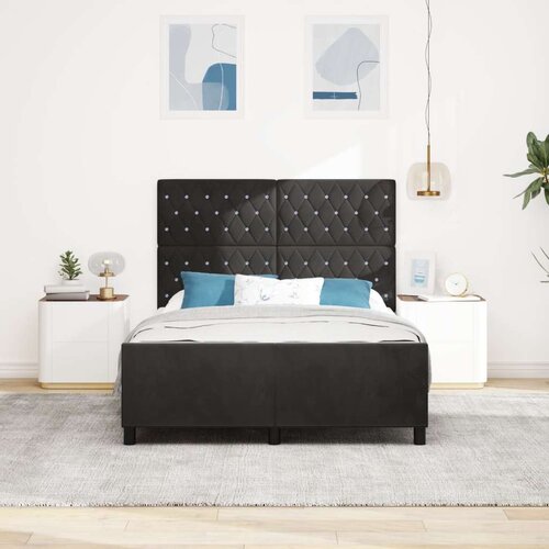 VidaXL Crni Bar&amp;scaron;unasti Krevet Okvir 140x200 cm Slike