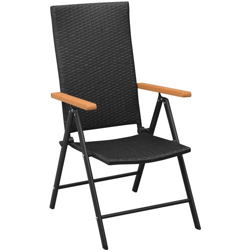 Maison Chic Vrtni stoli - Stol za vrt 2 kosa poli ratan črne barve JS1235, (21877252) Slike