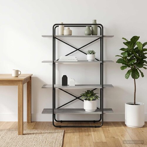  Polica 4 razina 100 x 35 x 140 cm PB Siva Sonoma Slike