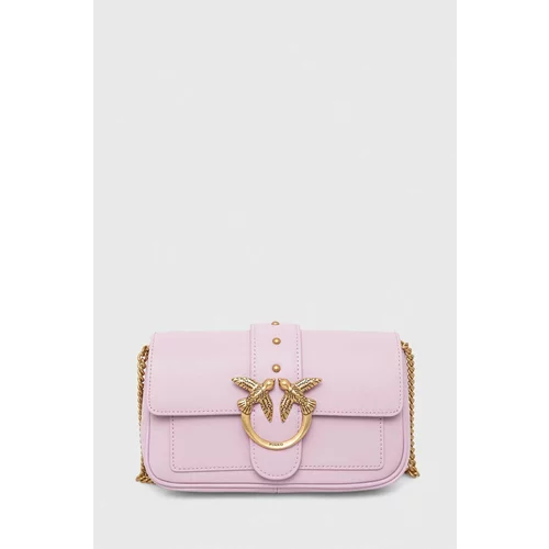 Pinko Usnjena torbica vijolična barva
