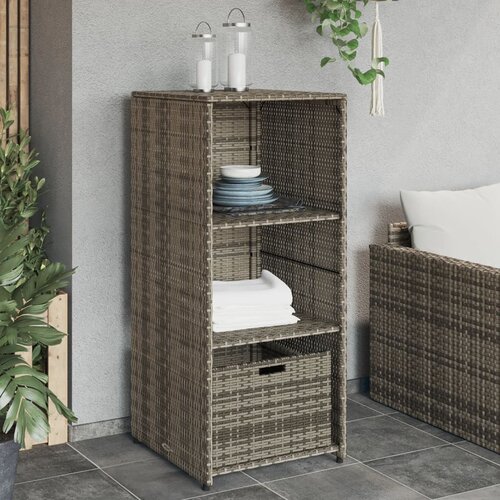  The Living Store Vrtna omara za shranjevanje siva 50x55x115 cm poli ratan - Vrtna Omara, (21463276) Slike