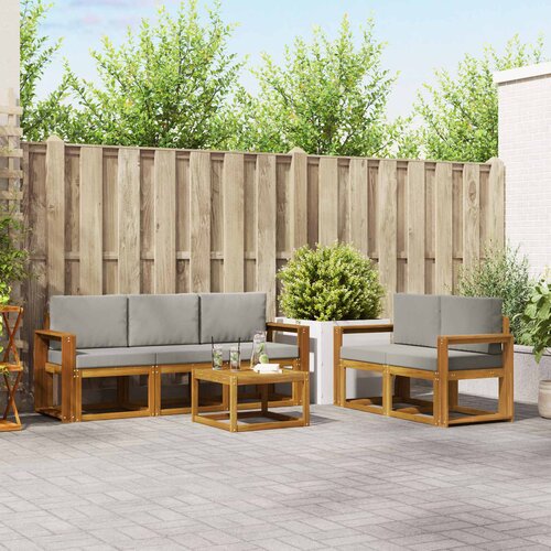  Set vanjskih sofa 6 kom. Prirodna i svijetlo siva Cijene