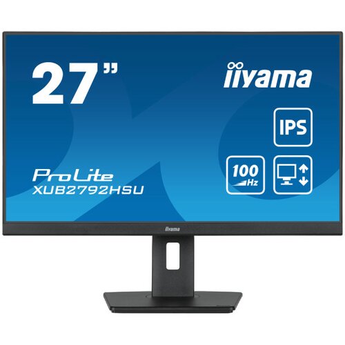 Iiyama monitor led XUB2792HSU-B6 27" ips slim-line 1920 x 1080 @100Hz 250 cdm˛ 1300:1 0.4ms hdmi dp 4x usb 3.2 hdcp height, swivel, tilt, p Cene