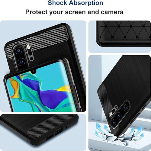 Techsuit Carbon Silicone maska za Huawei P30 Pro &amp;ndash; plava Slike