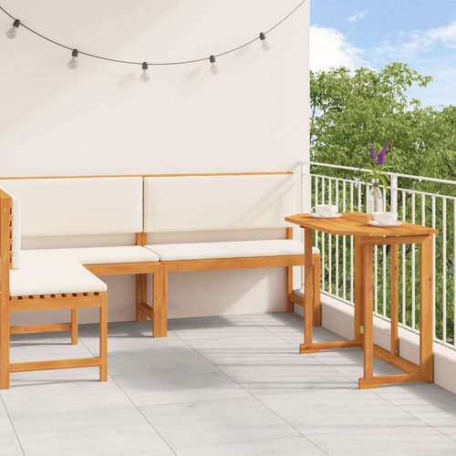  3-dijelni vrtni bistro set s jastučićima od punog akacijinog drva Slike